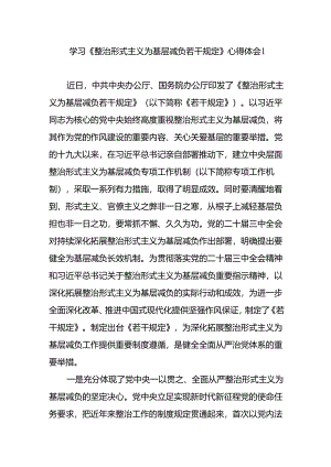2024下半年学习《整治形式主义为基层减负若干规定》心得体会感想领悟3篇.docx