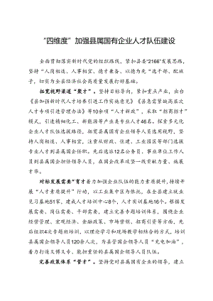 “四维度”加强县属国有企业人才队伍建设.docx