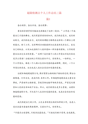 超限检测点个人工作总结三篇.docx