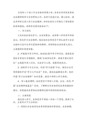 关于学习贯彻党的二十届三中全会精神情况的报告.docx