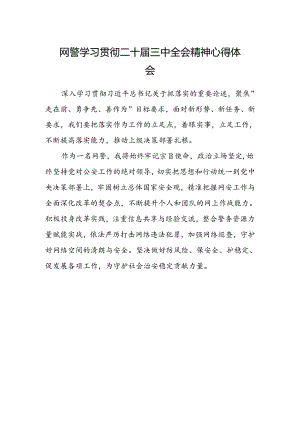 网警学习贯彻二十届三中全会精神心得体会.docx