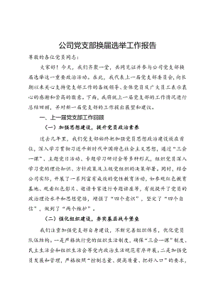 公司党支部换届选举工作报告.docx