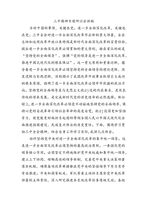 三中精神专题研讨会讲稿.docx
