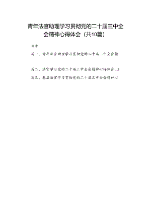 青年法官助理学习贯彻党的二十届三中全会精神心得体会（共10篇）.docx