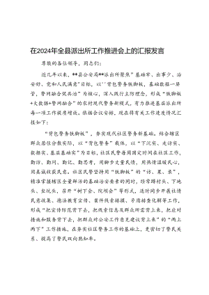 在2024年全县派出所工作推进会上的汇报发言.docx