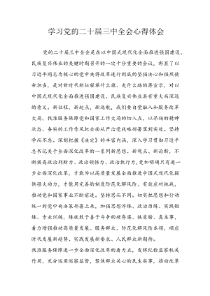 2024年学习学习党的二十届三中全会个人心得体会 汇编6份.docx