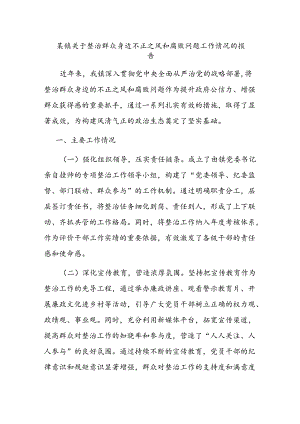 某镇关于整治群众身边不正之风和腐败问题工作情况的报告.docx