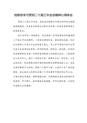 检察官学习贯彻二十届三中全会精神心得体会.docx