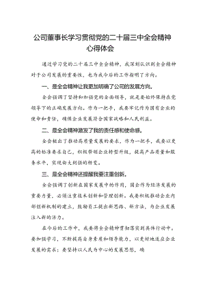 公司董事长学习贯彻党的二十届三中全会精神心得体会.docx