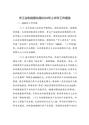 市工业和信息化局2024年上半年工作报告.docx