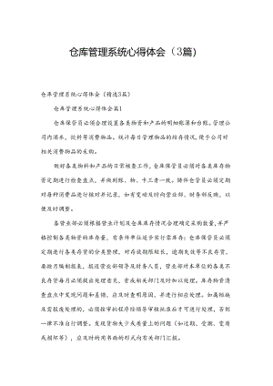 仓库管理系统心得体会（3篇）.docx