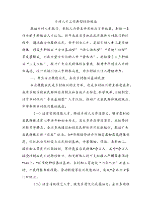 乡村人才工作典型经验做法.docx