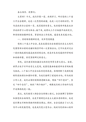 在学习二十届三中全会精神研讨会上的发言.docx