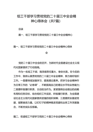 组工干部学习贯彻党的二十届三中全会精神心得体会（共七篇）汇编.docx