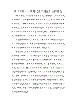 读《再塑——新时代正风肃纪》心得体会.docx
