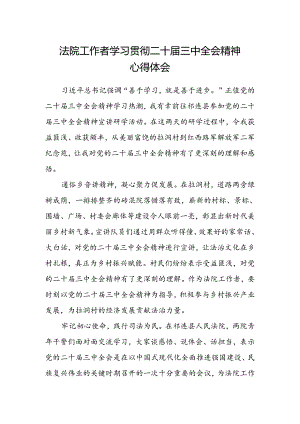法院工作者学习贯彻二十届三中全会精神心得体会.docx
