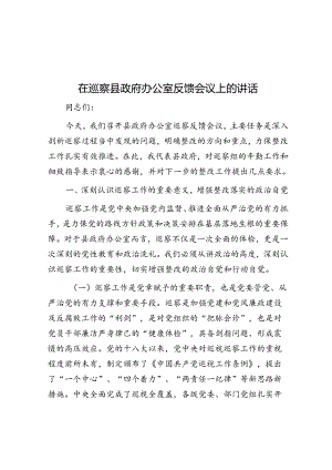 在巡察县政府办公室反馈会议上的讲话.docx