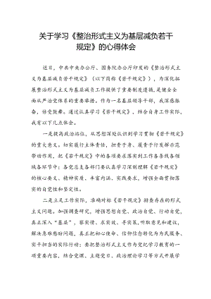 关于《整治形式主义为基层减负若干规定》学习感悟.docx