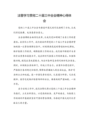 法警学习贯彻二十届三中全会精神心得体会.docx