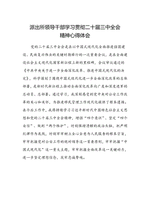 派出所领导干部学习贯彻二十届三中全会精神心得体会.docx