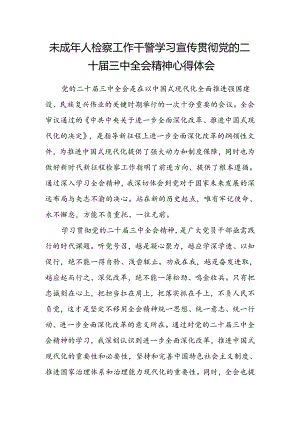 未成年人检察工作干警学习宣传贯彻党的二十届三中全会精神心得体会.docx
