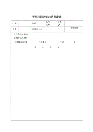 干部挂职锻炼总结鉴定表.docx