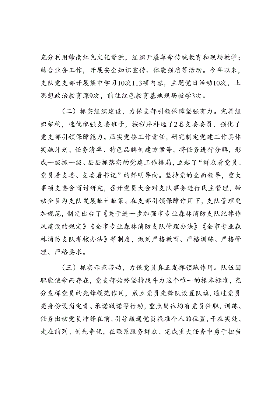 消防支队党支部关于落实全面从严治党主体责任情况的报告.docx_第2页