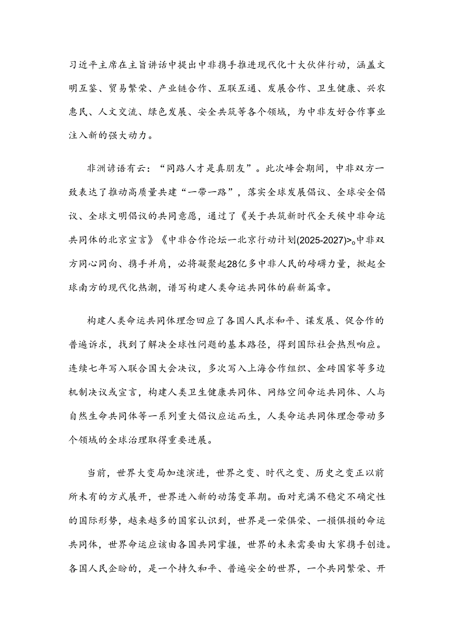 学习领会中非合作论坛北京峰会开幕式上主旨讲话心得体会.docx_第2页