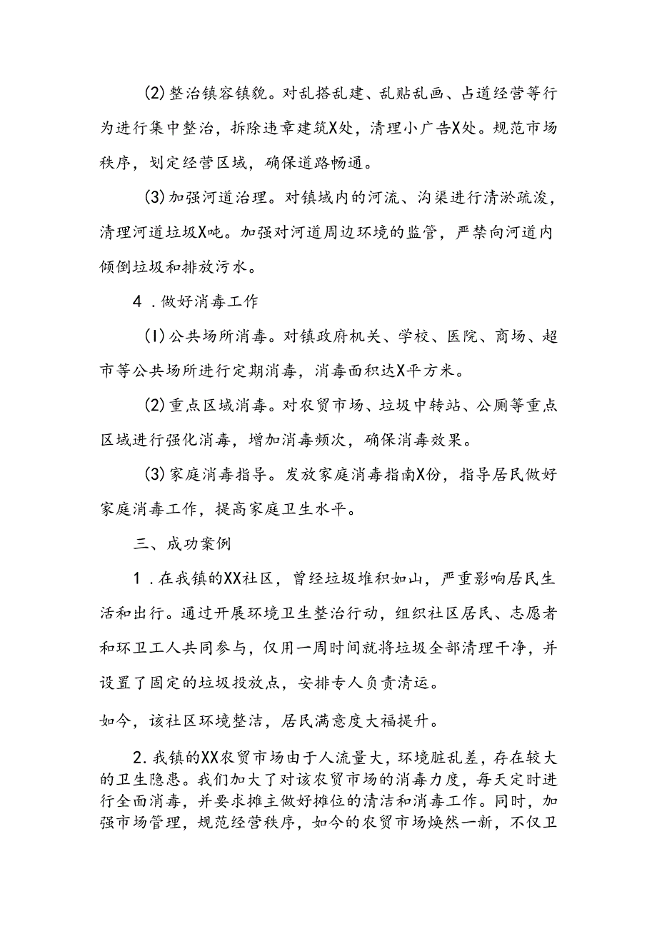 XX镇2024年度开展环境卫生和消毒工作总结报告.docx_第2页