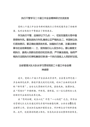 执行干警学习二十届三中全会精神研讨交流发言8篇（精选）.docx