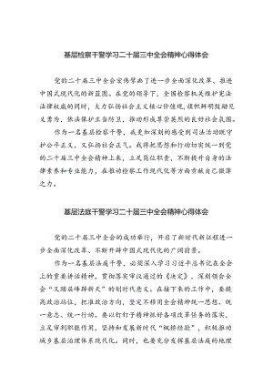 基层检察干警学习二十届三中全会精神心得体会8篇供参考.docx