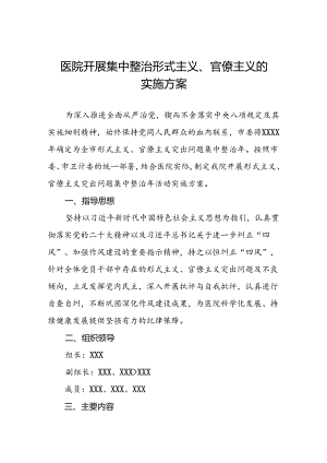 医院开展集中整治形式主义、官僚主义的实施方案.docx