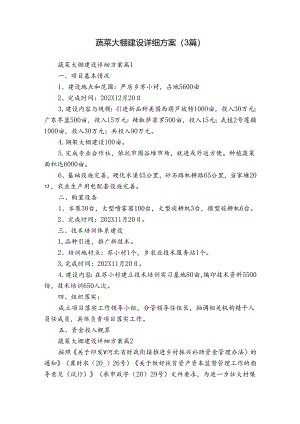 蔬菜大棚建设详细方案（3篇）.docx