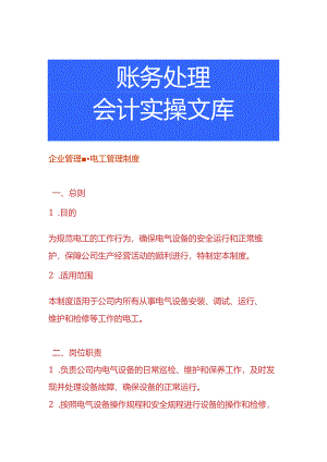 企业管理-电工管理制度.docx