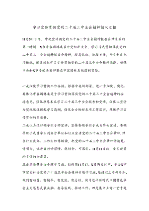 学习宣传贯彻党的二十届三中全会精神情况汇报.docx