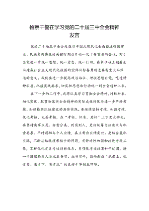 检察干警在学习党的二十届三中全会精神发言.docx