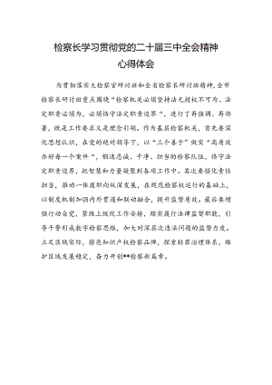 检察长学习贯彻党的二十届三中全会精神心得体会范文.docx