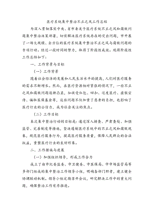 医疗系统集中整治不正之风工作总结.docx