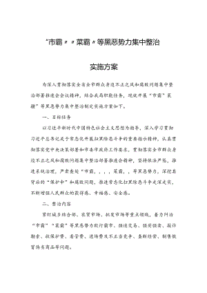 “市霸”“菜霸”等黑恶势力集中整治实施方案.docx