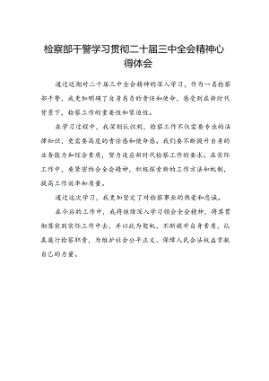 检察部干警学习贯彻二十届三中全会精神心得体会.docx