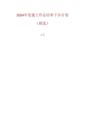 2024年党建工作总结和下步计划.docx