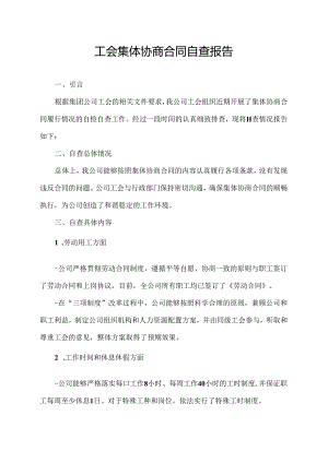 工会集体协商合同自查报告.docx