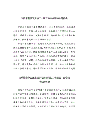 未检干警学习党的二十届三中全会精神心得体会（共五篇）.docx