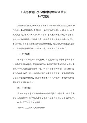 2024X镇村寨消防安全集中除患攻坚整治工作方案.docx
