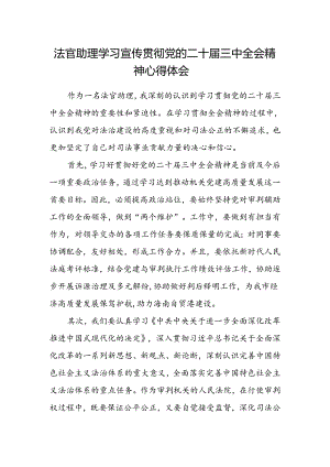 法官助理学习宣传贯彻党的二十届三中全会精神心得体会.docx