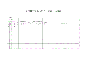 学校食堂食品（留样、销毁）记录簿.docx
