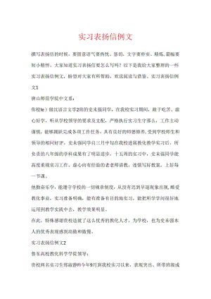 实习表扬信例文.docx