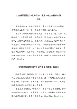 公安基层民警学习贯彻党的二十届三中全会精神心得体会(8篇集合).docx