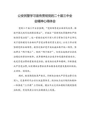 公安民警学习宣传贯彻党的二十届三中全会精神心得体会范本.docx