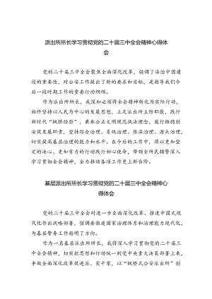 派出所所长学习贯彻党的二十届三中全会精神心得体会8篇专题资料.docx